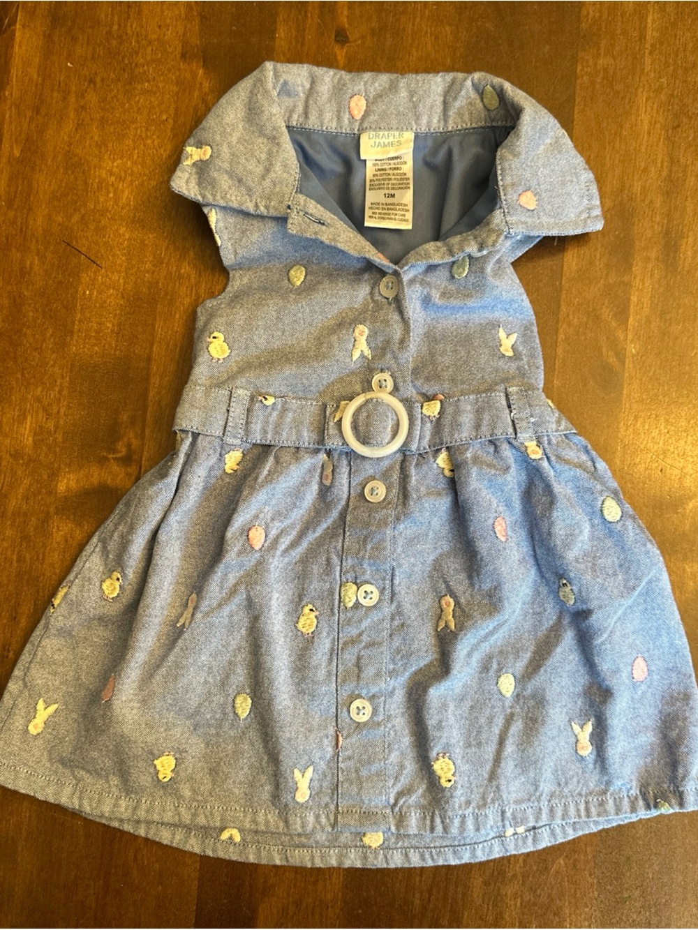 Draper James Baby Dress Size 12 Months Bunny Chicks Easter Eggs Cute Party